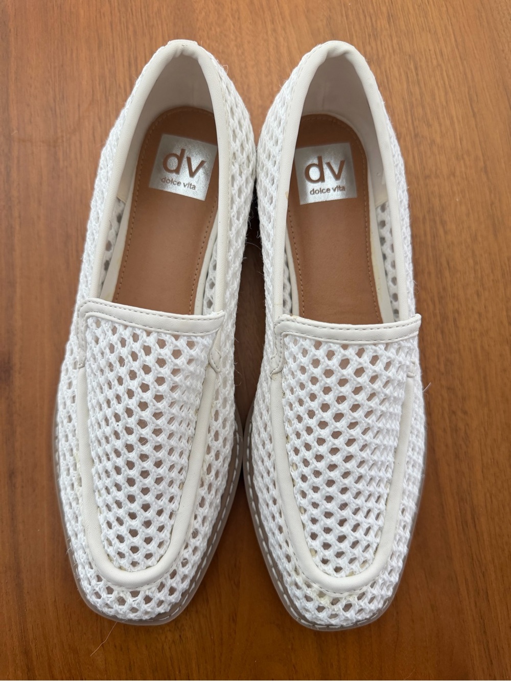 DV by Dolce Vita White Mesh Slip-On Loafers - Picture 2 of 4